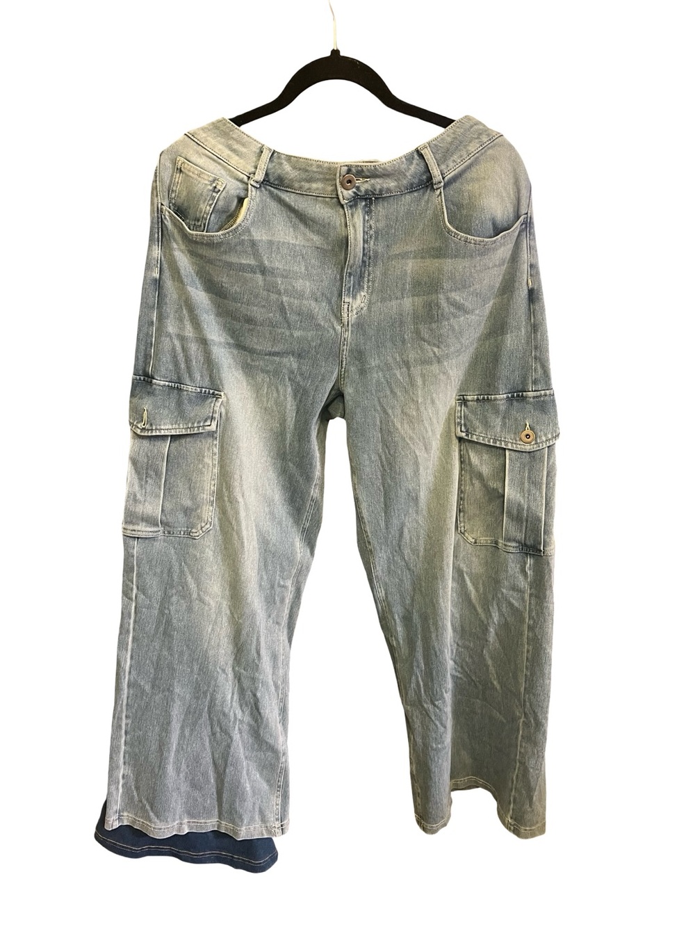 HALARA denim large Light Blue cargo wide leg